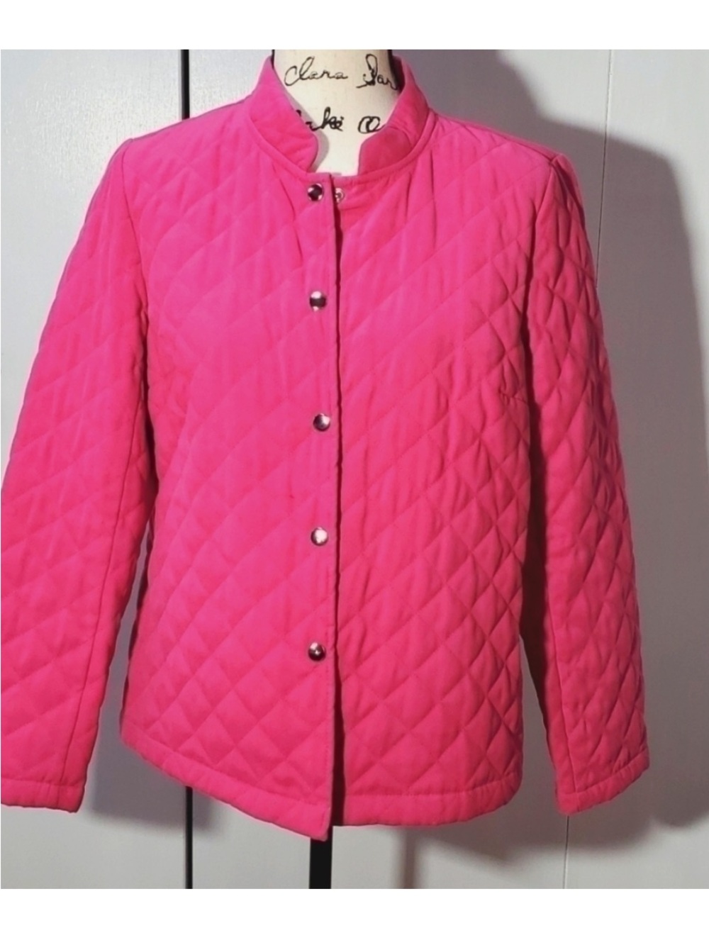 Briggs New York Quilted Hot Pink Snap-Front Jacket